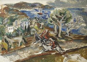 PRAX ZADKINE Valentine 1899-1981,Vue du Maroc,Chevau-Legers Encheres Martin-Chausselat FR 2008-06-29