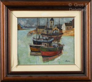 PREAUX L'AGENT Raymond 1916-1997,Bateaux au port en Bretagne,Gros-Delettrez FR 2023-10-02