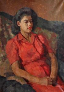 PREECE Patricia 1900-1971,A Seated Lady, Wearing a Red Dress,John Nicholson GB 2016-11-23