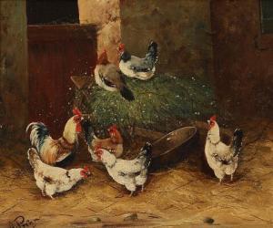PREHN A 1800-1900,View from a chicken yard,Bruun Rasmussen DK 2021-04-26