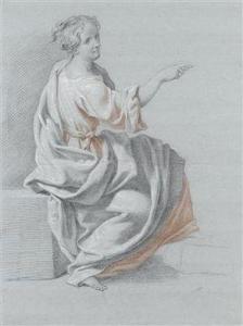 PREISLER Johann Daniel 1666-1737,Studie einer Frau mit erhobener Hand,Palais Dorotheum AT 2012-05-02