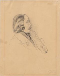 PRELLER Friedrich I 1804-1878,Bildnis Julius Thaeter, im Profil nach rechts m,1840,Galerie Bassenge 2022-12-01