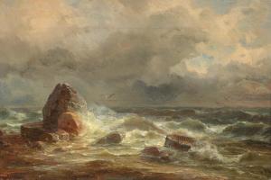 PRELLER Friedrich I 1804-1878,Surf on a Rocky Coastline,1818,Van Ham DE 2023-11-17