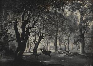 PRELLER Julius Theodor 1834-1914,Notturno con animali,1885,Meeting Art IT 2022-10-19