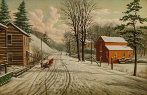 PRENTICE Levi Wells 1851-1935,Winter Scene,Shannon's US 2023-10-26