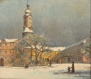 PRENTZEL Hans 1880-1956,Weimarer Schloß im Winter,1913,Wendl DE 2018-10-25