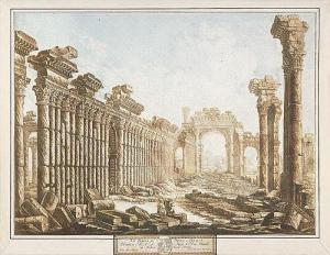 PRESTEL Johann E. Gottlieb 1804-1885,Le Temple Du Soleil A Palmyra,Galerie Bassenge DE 2016-05-26