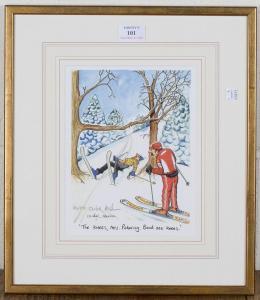 PRESTON Oliver 1963,Skiing Cartoons,20th century,Tooveys Auction GB 2020-10-28