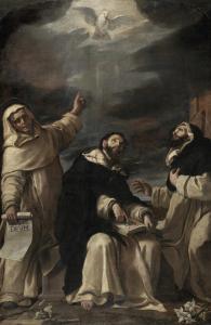 PRETI Mattia 1613-1699,Saints Vincent Ferrer, Peter Martyr and Raymond of,Christie's GB 2023-12-07