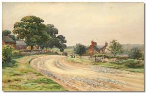 PRETTY george 1850-1920,Countrylane with a farm house,1893,Gilding's GB 2010-08-24