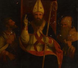 PREVITALI Andrea Cordeliaghi,Saint Augustine enthroned with Saint Anthony Abbot,Sotheby's 2021-10-22