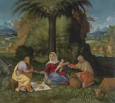 PREVITALI Andrea Cordeliaghi 1470-1528,THE REST ON THE FLIGHT INTO EGYPT,Sotheby's GB 2018-07-05