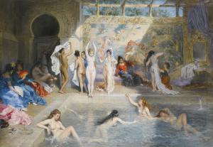 PREVOST A 1800-1800,IN THE BATHS,1881,Sotheby's GB 2015-12-16