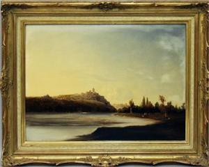 PREVOST Nicolas Louis A 1817-1864,Südfranzösische Landschaft mit Dörfern an ,1839,Reiner Dannenberg 2020-09-17