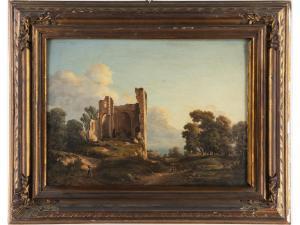 PREVOST RITTER Jean H., Franck 1810-1898,Paesaggio con rovine e figure,Sesart's IT 2019-05-24
