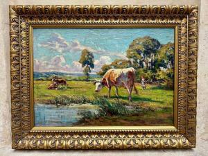 PREVOT VALERI Andre 1890-1959,La fermière et ses vaches,Bayeux Encheres FR 2023-12-10