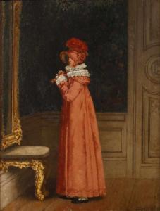 PREYER Paul,Junge Frau vor dem Spiegel Ganzkörperbildnis einer,19th century,Mehlis 2019-11-21