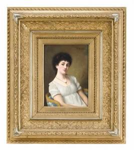 PREYER Paul,Porträt einer sitzenden Dame in weißem Batistkleid,1872,Historia Auctionata 2019-10-18