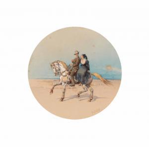 PRIANISHNIKOV Ivan Petrovich 1841-1909,A couple on horseback,1889,Christie's GB 2012-05-28