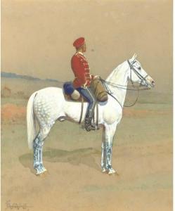 PRIANISHNIKOV Ivan Petrovich 1841-1909,A Guard Hussar on horseback,Christie's GB 2005-11-30