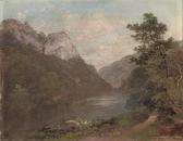 PRICE Edward 1801-1890,A quiet stretch of river in a mountainous landscap,1881,Christie's 2007-05-23