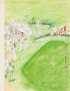 PRICE Garrett 1896-1979,Waiting on the 18th hole,1960,Swann Galleries US 2021-01-28
