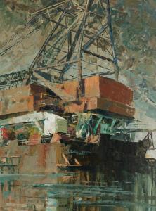 PRICE Geoffrey 1900-1900,Pipe-laying barge, Simonstown, South Africa,Bonhams GB 2018-09-26