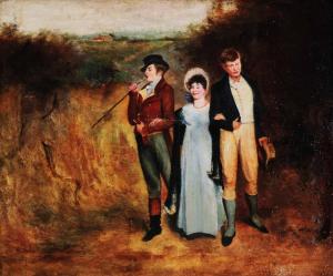 PRICE J.W 1800-1900,A young lady with two gentlemen companions,Mallams GB 2017-10-18