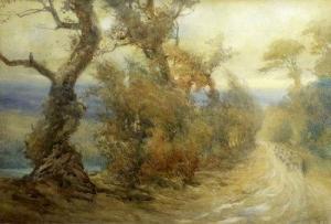 PRICE T Walmsley 1800-1800,A shepherd with his flock on a country road,1907,Halls GB 2010-10-20