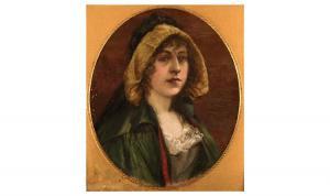 PRICE T Walmsley,Portrait of Young Woman wearing a bonnet and cloak,1901,Gerrards 2010-09-30
