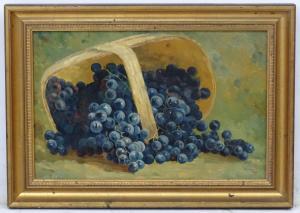 PRICE William Henry 1864-1940,Still life of grapes spilt from a basket,1905,Dickins GB 2019-02-04