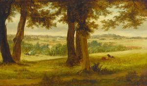 PRIEST Alfred 1810-1850,A rural landscape with harvesters in the distance,Bonhams GB 2022-01-25