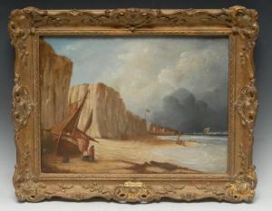 PRIEST Alfred 1810-1850,Sheltering by the Coast,Bamfords Auctioneers and Valuers GB 2019-09-04