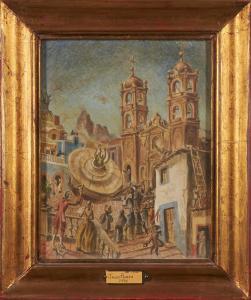 PRIETO NESPEREIRA Julio 1896-1991,Surrealist Colonial Scene,Skinner US 2023-12-21