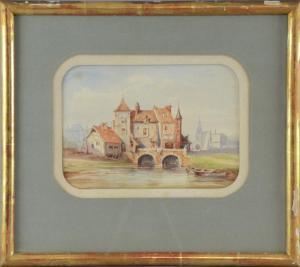 PRIEUR A,French river scene with Chateau,Ewbank Auctions GB 2014-10-08
