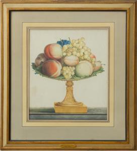 PRIEUR Jean Louis II 1759-1795,STILL LIFE WITH GRAPES AND PEACHES,1760,Stair Galleries US 2017-04-22