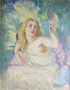 PRIHODA Istvan 1891-1965,Femme au miroir,Saint Germain en Laye encheres-F. Laurent FR 2022-02-26