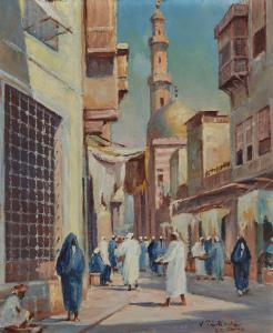 PRIHODA Václav 1888-1941,Street scene in Cairo,Rosebery's GB 2023-07-19