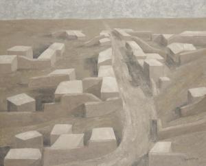 PRINGLE 1900-1900,Abstract landscape in grey,1966,Duke & Son GB 2017-04-12