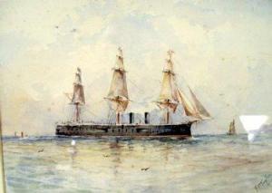 pringle taylor francis,Study of a masted steam ship in full,Fieldings Auctioneers Limited 2009-05-16