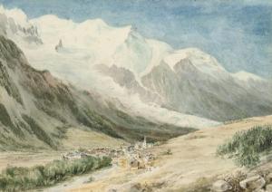 PRINSEP Edward 1800-1800,Chamonix from the road to La Flegère,1845,Christie's GB 2007-09-26