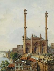PRINSEP James 1799-1840,The Mosque at the Panchganga Ghat, Benares,Christie's GB 1999-10-05