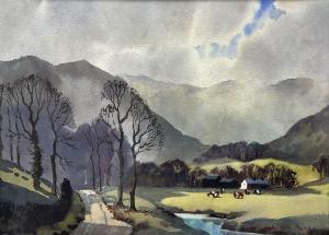 PRIOR Ebenezer John Wood,Cattle Watering in Hilly Landscape,David Duggleby Limited 2022-09-03