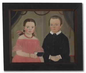 PRIOR William Matthew,PORTRAIT OF A GIRL IN A PINK DRESS AND HER BROTHER,1852,Christie's 2024-01-18