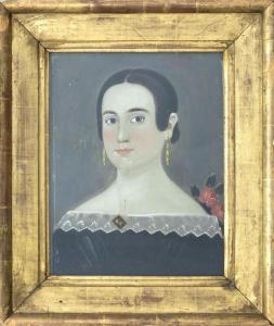PRIOR William Matthew 1806-1873,Primitive portrait of a young woman,Eldred's US 2018-08-03