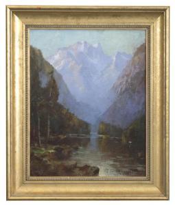 PRITCHARD George Thompson,Lake through a mountain landscape,John Moran Auctioneers 2016-04-16