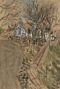 Pritchard Gwilym 1931-2015,Welsh landscape with church,Rosebery's GB 2023-11-29