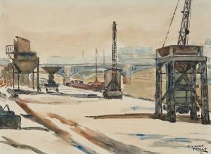 PRIVAT Gilbert Auguste 1892-1969,Les docks,1946,Art Richelieu FR 2024-02-15