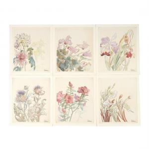 PRIVAT LIVEMONT Henri 1861-1936,Fleurs DÃ©coratives (6 works),MICHAANS'S AUCTIONS US 2023-03-17
