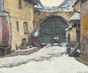 PROBST Rudolf 1883-1960,Hof im Schnee,1913,Winterberg Arno DE 2021-04-24